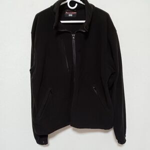 Radwear Black Fleece Jacket Size Large Full Zip Black Pockets EUC